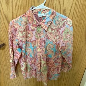 Colorful Paisley Button-Up Shirt